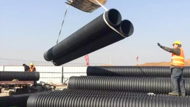 中国电建工程使用中塑HDPE中空壁缠绕管、双壁波纹管